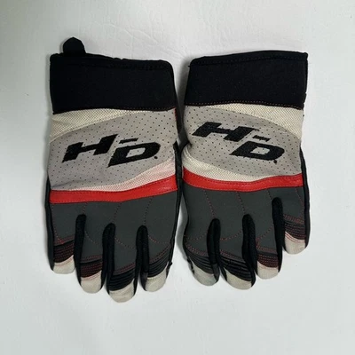 Guantes de punto Harley-Davidson HD Dyna negros rojos para hombre talla mediana Foto 1 de 4