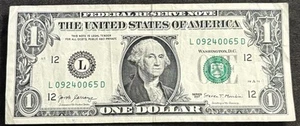 2017 San Francisco $1 Bill September 24th 1965 Birthday/Anniversary Double 00’s - Picture 1 of 2