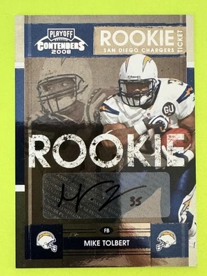 Mike Tolbert 2008 Playoff Contenders #215 SP/199 Rc Rookie Auto Autograph - Image 1 of 4