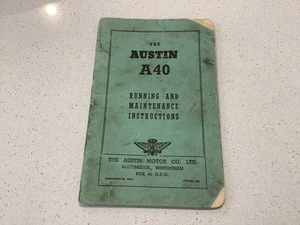 THE AUSTIN A40 RUNNING AND MAINTENANCE INSTRUCTIONS - Bild 1 von 13