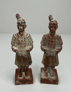 (2) Vintage Chinese Terracotta Archer Warrior Soldier Statues - Picture 1 of 11