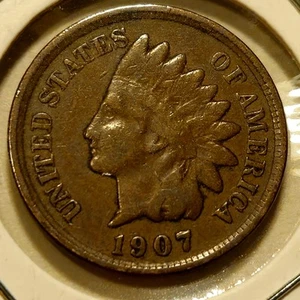 1907 Indian Head Cent - F - Picture 1 of 2
