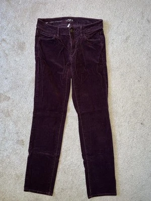 PANTALONES - Ann Taylor LOFT - Pana - Morado Berra/Borgoña - Curvy Straight - Talla 2 Foto 1 de 4