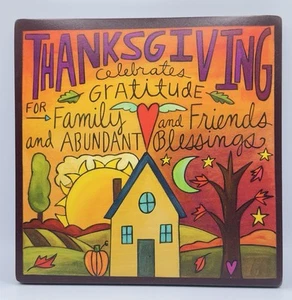 *SINCERELY, STICKS* Brand “Abundant Heart” RETIRED Thanksgiving Wall Art 9x9 - Picture 1 of 12