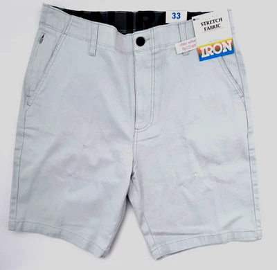 Pantalones Cortos Elásticos IRON CO Para Hombre (TALLA 33) Cintura Flexible Frente Plano AZUL PÁLIDO ¡Nueva Etiqueta! Foto 1 de 4