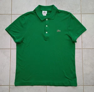 Polo Lacoste Para Hombre Talla 4 Mediano Calce Ajustado Verde Algodón Manga Corta - Imagen 1 de 7