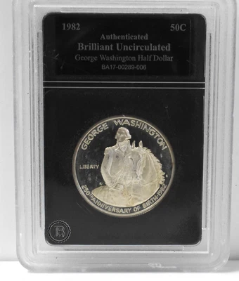 1982 S BU George Washington Half Dollar Silver Slabbed Commemorative - Image 1 of 4