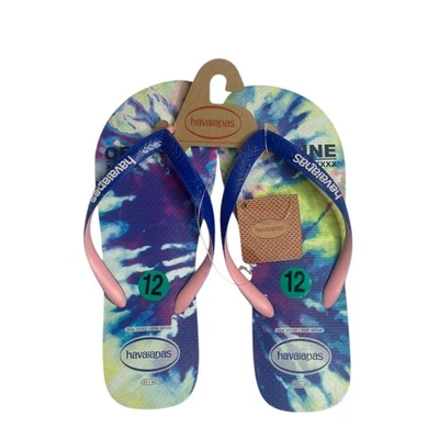 Sandalias chanclas Havaianas para mujer verde manzana tye-dye para mujer 11/12 NUEVAS Foto 1 de 4
