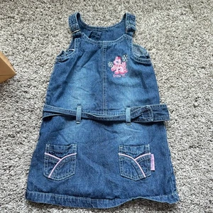 Vintage My Little Pony Girls Denim Jumper Dress Size 5 Snow'El Embroidered - Picture 1 of 8