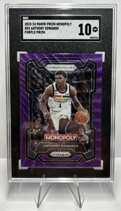 Anthony Edwards 2023 Panini Prizm Monopoly PURPLE CARD#52 SGC 10 RARE! - Picture 1 of 3