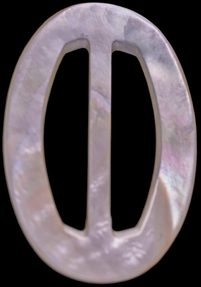 "Hebilla ovalada vintage de madreperla de abulón #2, 1 3/8"" x 2""" Foto 1 de 1