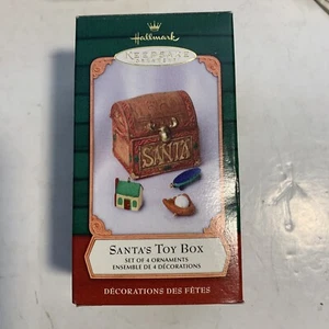 2001 Santa's Toy Box ~ Complete with 3 Miniature Ornaments ~ Hallmark Ornament - Picture 1 of 7