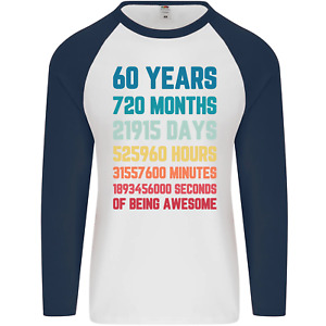 60. urodziny 60-letnia męska koszulka baseballowa L/S