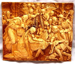 ICONA LEGNO INTAGLIATO DIO CATTOLICO ORTODOSSO PARETE RELIGIOSA APPESA Panno Nuovo Gesù - Foto 1 di 24