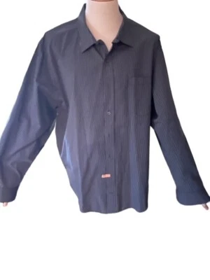 George Black & Grey Striped 100% Cotton Shirt Size 3XL - Image 1 of 4