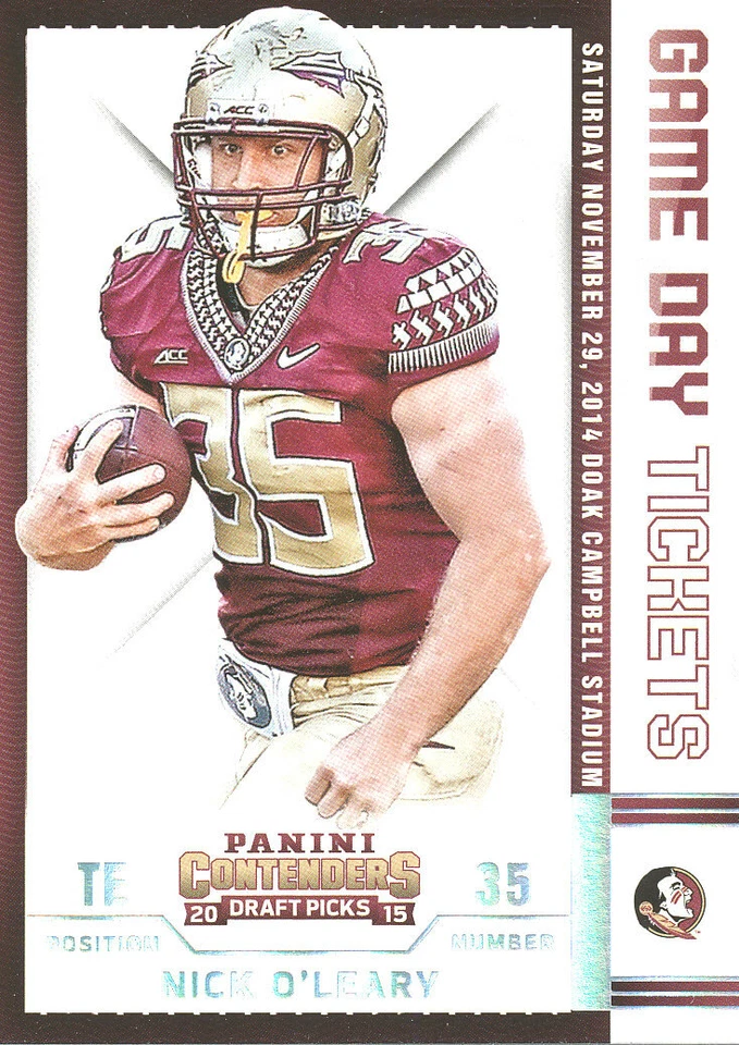 GAME-DAY TICKETS Nick O'Leary RC BILLS JAGUARS DOLPHINS Florida St FSU SEMINOLES - Image 1 of 1