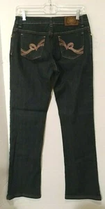 Rocawear Jeans Girls Sz 16 Red/Gold Metallic Embroidered Thread Rhinestones - Picture 1 of 12