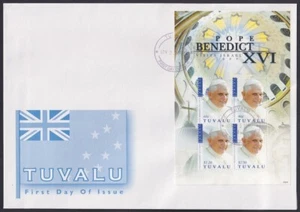 TUVALU Sc #1086 FDC HOJA de 4 - PAPA BENEDICTO VISITA ISRAEL - Imagen 1 de 1