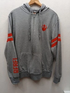 Sudadera con Capucha Star Wars Gris con Acentos Rebeldes Rojos Cremallera Completa Talla Mediana - Imagen 1 de 8
