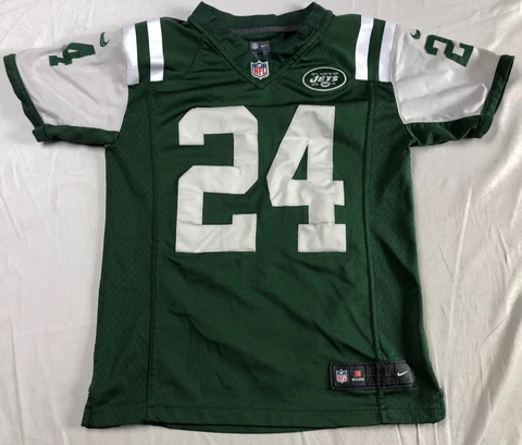 Nike New York Jets Revis 24 Jersey boys Size Medium 10/12 NFL On Field football Cover