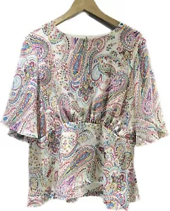 Ladies Wallis Top/Blouse Size 18 Cream, Pink, Blue, Short Angel Sleeves BNWT - Picture 1 of 2