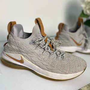 Nike LeBron 15 Size 7 Low Light Bone 2018 Gray Leather Details - Picture 1 of 10