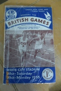 PROGRAMA ATLÉTICO ORIGINAL VINTAGE - JUEGOS BRITÁNICOS WHITE CITY WHITSUN 1955 - Imagen 1 de 2
