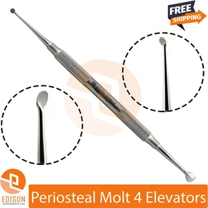 Dental Periosteal Curette Molt #4 Elevators 3.5mm/7.5mm Surgical Cyst Removal - Bild 1 von 2