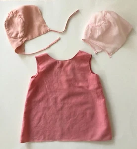 Antique Baby Clothes Top and 2 bonnets - cotton material - Picture 1 of 10