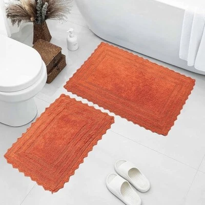 Royal Blaze 2x Bath Mat Crochet Reversible Rug, Rec Medium 21"x34"/Small 18"x26" - Image 1 of 4