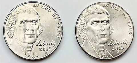 2013  P & D  Jefferson Nickel - BU Set Pulled From OBW Rolls Cover