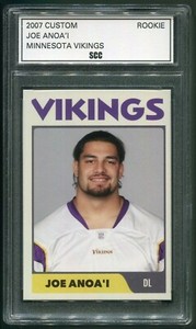 Custom 2007 Joe Anoa'i 'Roman Reigns' Minnesota Vikings Rookie Yr Football Card