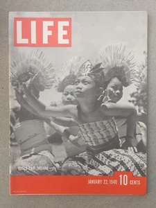 LIFE Jan 22, 1940 Grapes of Wrath K HEPBURN East Indies, RARE NEWSTAND COPY - Picture 1 of 2