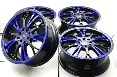 17" Wheels Rims Black Blue Fit Honda Civic Accord Hyundai Accent Elantra Lancer - Image 1 of 4