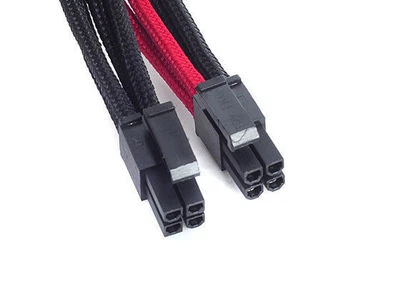 Silverstone Black/Red PP07-EPS8BR Cable, 1 x 8pin to EPS12V 8pin(4+4) connector - Image 1 of 2