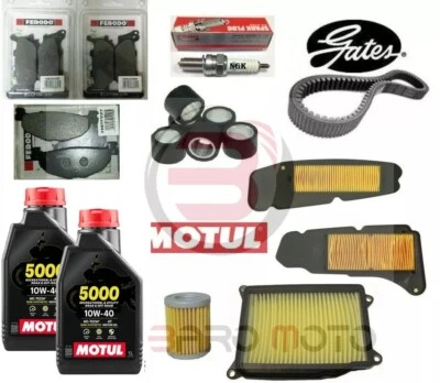 MOTUL FERODO GATES KIT TAGLIANDO YAMAHA MAJESTY 400 09 / 13 OLIO FILTRI RULLI CANDELA CINGHIA FRENI