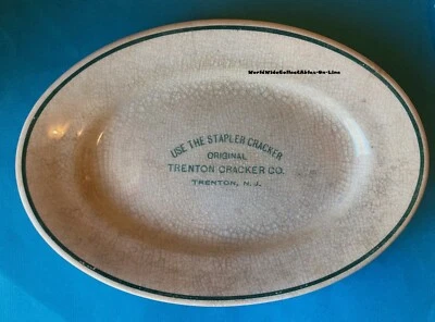 RARE Historical 19th c Trenton Cracker Co. New Jersey Pottery Restaurant Platter - Image 1 of 4
