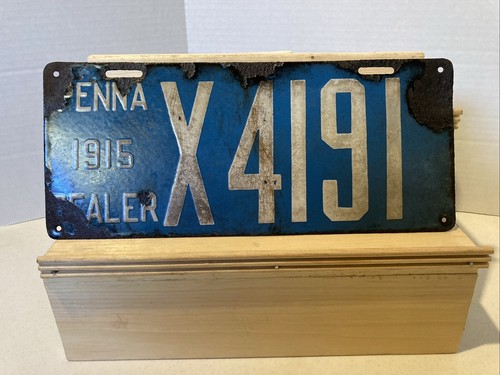 Antique 1915 Pa. Dealer License Plate Rare Classic Collector Man Cave