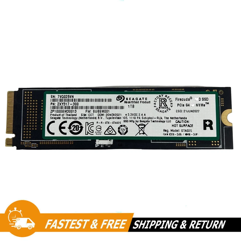 Seagate FireCuda 530 1TB Solid State Drive Fastest PCIe Gen4 SSD, ZP1000GM30013 - Image 1 of 3
