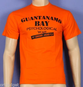 MAGLIETTA STAMPATA ARANCIONE CARCERATO CARCERE GUANTANAMO PRIGIONE M260903 - Imagen 1 de 2