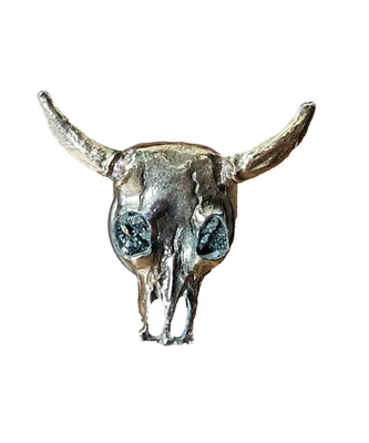 Anel Lili Clapse Goltone Western Cow Skull olhos drusos ajustável 7-11 - Imagem 1 de 4