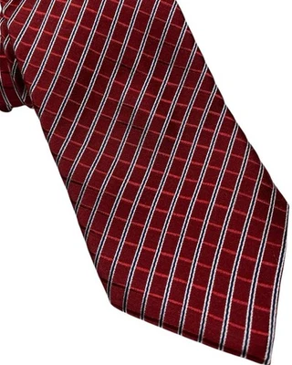 Corbata VALERIO GARATI 100 % Seda Granate Borgoña Rayas Negro Plata Foto 1 de 3