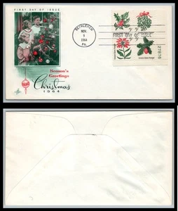 US FDC # 1254-1257 5c Christmas Plate Block fleetwood 27876 LR 1964, 9p9252 - Picture 1 of 1
