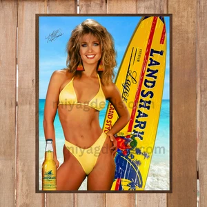 Vintage Style Landshark Beer Heather Thomas Poster 18x24-Man Cave Bar Pub Decor - Picture 1 of 5