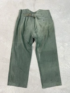 Vintage 1940s/50s M3 HBT Buckle back Chore Pants GOOD SIZE 32x32 - Picture 1 of 11
