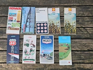VINTAGE LOT OF 10 IOWA ROAD MAPS - Picture 1 of 5