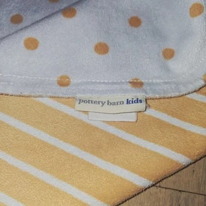 Pottery Barn Kids Babydecke gepunktet gestreift orange & weiß wendbar - Bild 1 von 5