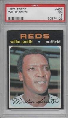1971 Topps Willie Smith #457 PSA 7 NM Reds - Image 1 of 2