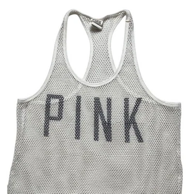 Camiseta sin mangas Victorias Secret ROSA TALLA XS malla blanca espalda de afeitar -1129 Foto 1 de 4