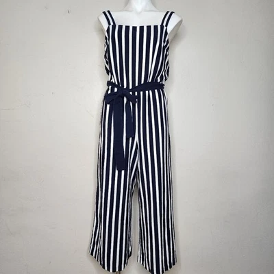 J. Mono Crew Tejido Cintura Corbata Rayas Azul Marino y Blanco Talla 10 Foto 1 de 4